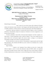 Statement by Dr. Mattia F. Ferrero