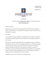 Statement by H.E. Mr. Jonas Gahr Store, Minister of Foreign Affairs, Norway