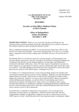 Statement by H.E. Ms. Hillary Rodham Clinton, Secretary of State, United States of Amerika