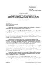 Statement by H.E. Ms. Claudi Benet y Mas, Minister of Tourism, Trade and Industry, Andorra