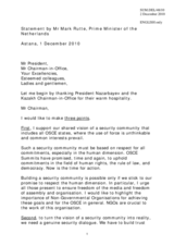 Statement by H.E. Mr. Mark Rutte, Prime Minister, Netherlands