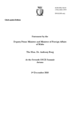 Statement by H.E. Mr. Anthony Borg,Deputy Prime Minister and Minister of Foreign Affairs, Malta