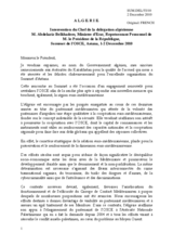 Statement by H.E. Mr. Abdelaziz Belkhadem, State Minister and Personal Representative of H.E. the President of Republic of Algeria, Algeria (FRE)