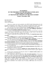 Statement by H.E. Mr. Alexander Lukashenko, President, Belarus