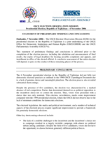 Tajikistan, Presidential Election, 6 November 2006: Preliminary Statement Tajikistan, Presidential Election, 6 November 2006: Preliminary Statement