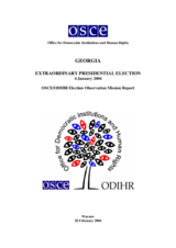 Georgia, Extraordinary Presidential Election, 4 January 2004: Final Report Georgia, Extraordinary Presidential Election, 4 January 2004: Final Report