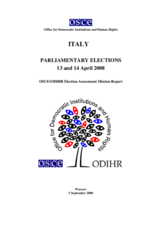 Italy, Parliamentary Elections, 13-14 April 2008: Final Report