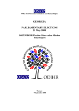 Georgia, Parliamentary Elections, 21 May 2008: Final Report Georgia, Parliamentary Elections, 21 May 2008: Final Report