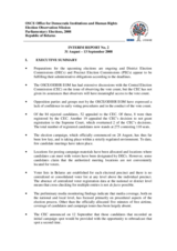 Belarus, Parliamentary Elections, 28 September 2008: Interim Report No. 2 Belarus, Parliamentary Elections, 28 September 2008: Interim Report No. 2