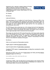 Speech by OSCE Chairperson-in-Office, Lithuanian Foreign Minister Audronius Ažubalis