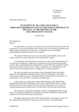 Statement by the Delegation of Kyrgyzstan in response to the address by the Minister For Foreign Affairs of Tajikistan, H.E. Hamrokhon Zarifi