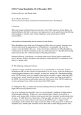 Contribution by Dr. Martha Brill Olcott Senior Associate, Carnegie Endowment for International Peace, Washington