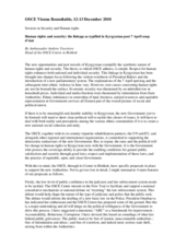 Contribution by Ambassador Andrew Tesoriere Head of the OSCE Centre in Bishkek