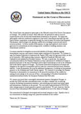 Statement by the United States Mission to the OSCE on the Geneva Discussions