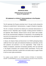 Statement by the Hungarian Presidency of the Council of the European Union on the Article 31 demonstrations in the Russian Federation