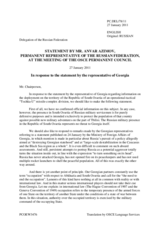 Statement by the Delegation of the Russian Federation on the recent developments in the Tskhinvali region