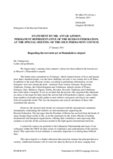 Statement by the Delegation of the Russian Federation on the recent terrorist attacks at Domodedovo Airport in Moscow