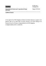 Выступление Постоянного представителя Республики Беларусь при ОБСЕ А.Сычёва - В ответ на выступление США по Беларуси