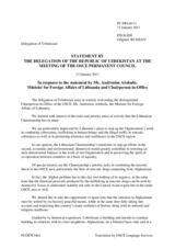 Statement by the Delegation of Uzbekistan in response to the address by the Chairperson-In-Office of the OSCE, Minister for Foreign Affairs of Lithuania, H.E. Audronius Ažubalis