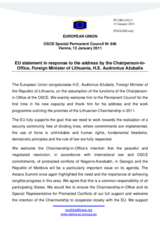 Statement by the Hungarian Presidency of the Council of the European Union in response to the address by the Chairperson-In-Office of the OSCE, Minister for Foreign Affairs of Lithuania, H.E. Audronius Ažubalis