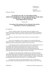 Statement by the Delegation of Belarus in response to statements by the Delegation of the United States and by the Hungarian Presidency of the Council of the European Union on the OSCE-related developments and the situation in Belarus