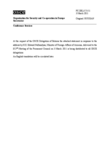 Выступление заместителя Постоянного представителя Республики Беларусь при ОБСЕ Д. Сидоренко в ответ на выступление Министра иностранных дел Армении