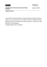 Выступление Постоянного представителя Российской Федерации А.С.Азимова по докладу Директора БДИПЧ ОБСЕ