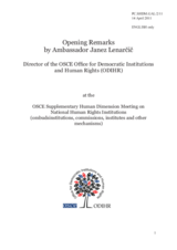 Opening Remarks by Amb. Janez Lenarcic, ODIHR Director
