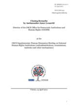 Closing Remarks by Amb. Janez Lenarcic, ODIHR Director