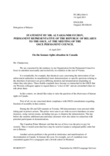 Statement by the Delegation of Belarus on the human rights violations in Canada