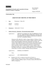 Journal of the 644th Plenary Meeting of the Forum for Security Co-operation