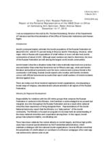 Country Visit: Russian Federation, Report of the Personal Representative of the OSCE Chair-in-Office on Combating Anti-Semitism, Rabbi Andrew Baker