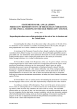 Statement by the Delegation of the Russian Federation on the rule of law in Sweden and the United States of America