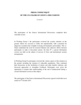 Press Communiqué of the Co-chairs of the Geneva Discussions