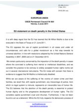 Statement by the Hungarian Presidency of the Council of the European Union on the death penalty in the United States of America