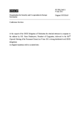 Выступление делегации Республики Узбекистан - В ответ на выступление Президента переходного периода Кыргызстана Р.Отунбаевой