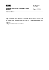Выступление Постоянного представителя Республики Беларусь при ОБСЕ А.Сычёва - О надлежащем контроле над стрелковым оружием и человеческой безопасности