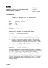 Journal of the 650th Plenary Meeting of the Forum for Security Co-operation