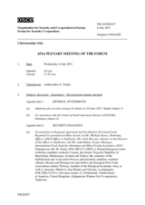 Journal of the 651st Plenary Meeting of the Forum for Security Co-operation