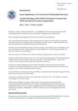 Address by the Secretary of the United States Department of Homeland Security, Ms. Janet Napolitano