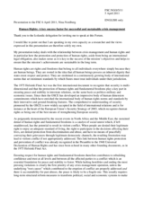 Statemenent on human rights and crisis management, including the relevance of UNSCR 1325, by Ms. Nina Nordberg, Project Researcher