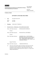 Giornale della 638a Seduta plenaria del Foro di cooperazione per la sicurezza