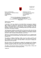 Statement by the Delegation of Albania on the address by the President of the Tenth Meeting of the States Parties to the Ottawa Treaty at the United Nations Conference on Disarmament, in Geneva, on 1 March 2011