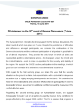 Statement by the Hungarian Presidency of the Council of the European Union on the sixteenth round of the Geneva Discussions on Security and Stability in the South Caucasus, held in Geneva, Switzerland, on 7 June 2011