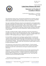 Statement by the Delegation of the United States on the situation in Belarus