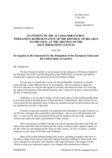 Statement by the Delegation of Belarus in response to the statements by the Polish Presidency of the Council of the European Union and by the Delegation of the United States on the situation in Belarus