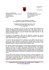 Statement by the Delegation of Albania in response to the address by the Minister of Foreign Affairs of Serbia and Chairperson of the South-East European Cooperation Process, the CEI and the Adriatic and Ionian Initiative, H.E. Vuk Jeremić