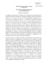 OSCE Moscow Mechanism Rapporteur, Professor Emmanuel Decaux 