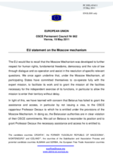 Statement by the Hungarian Presidency of the Council of the European Union on the Moscow Mechanism fact-finding mission to Belarus
