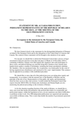 Statement by the Delegation of Belarus in response to the statements by the Hungarian Presidency of the Council of the European Union, by the Delegations of the United States and Canada on the sentencing of Mr. A. Sannikov and media freedom in Belarus 